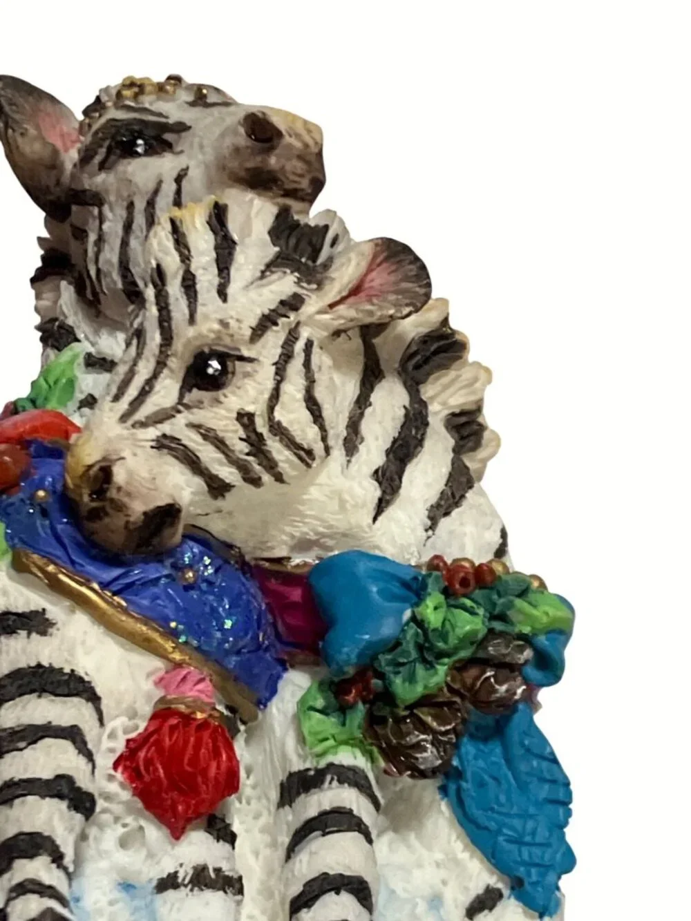 Crinkle Claus Crinkle Zebras Figurine 1999 Possible Dreams Holiday Decor